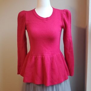 Vintage Hot Pink Puffed Shoulder Sweater Size S